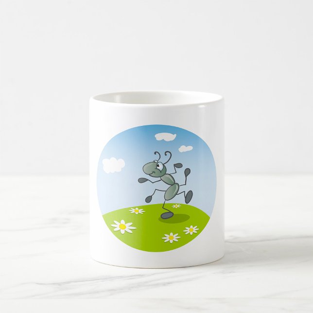 Mug Fourmi dansante sur l'herbe avec des fleurs (Créateur téléchargé)