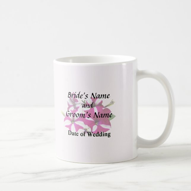 Mug Fournitures de mariage Fleurs de Pétunias Rouges e (Droite)