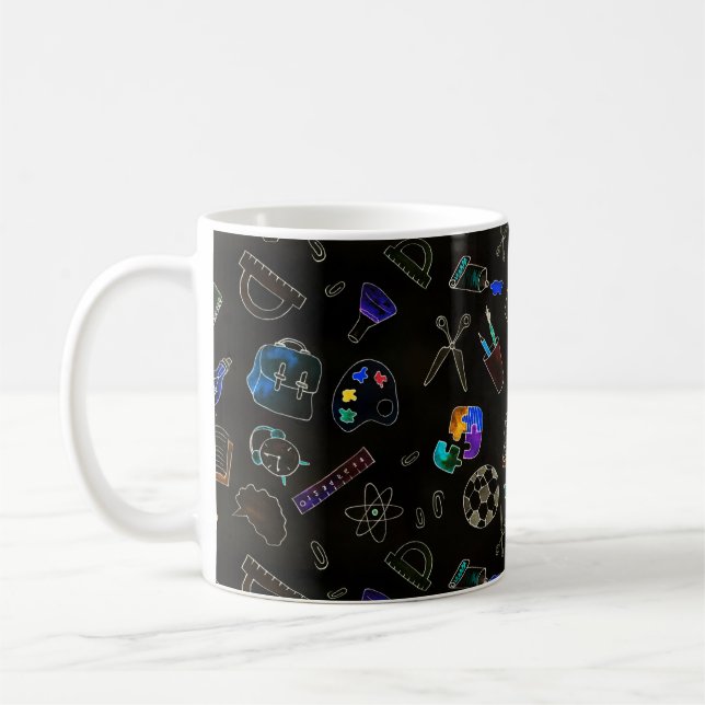 Mug Fournitures scolaires motifs, école (Gauche)