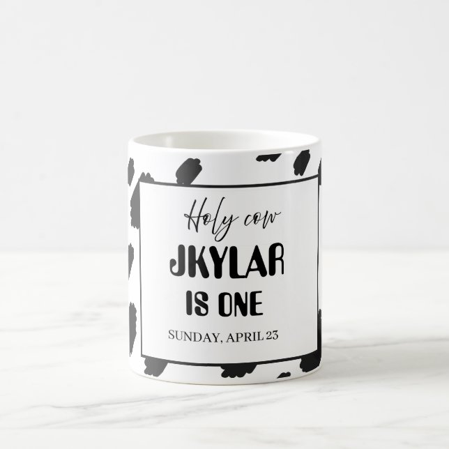 Mug Fourrure de vache noire et blanche tachetée (Centre)