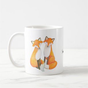 Mug Fox Couple, mignon foxy rouge renard couple nom pe