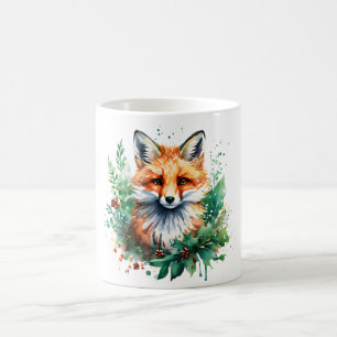 Mug Fox et Holly avec baies rouges