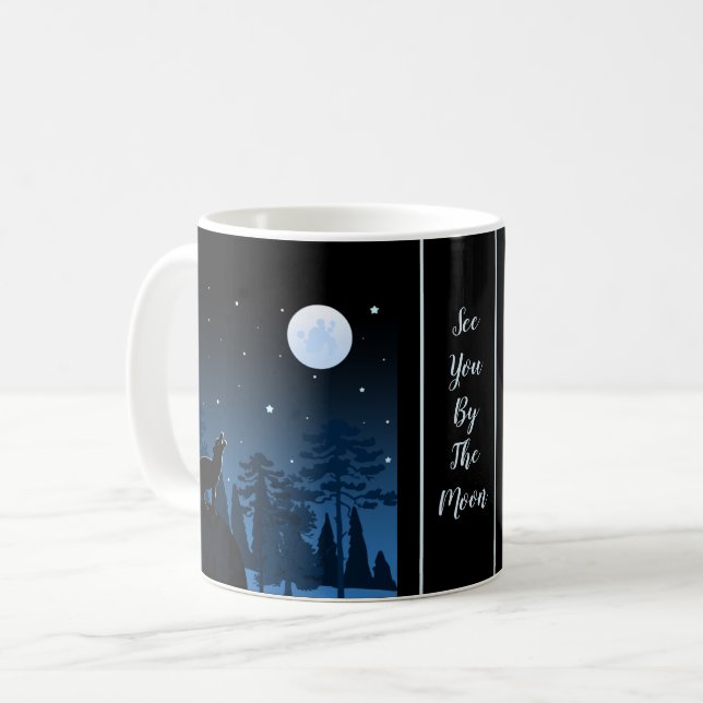 Mug Fox Et Pleine lune À Minuit (Devant gauche)