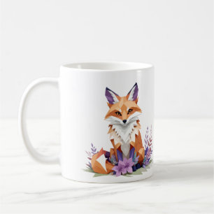 Mug Fox Jouer adorable animal amusant coloré géométriq