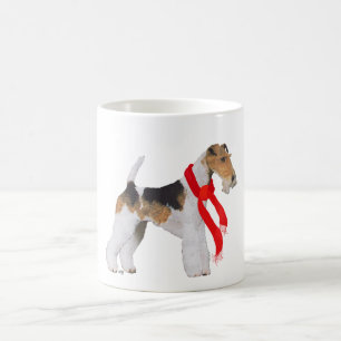 Mug Fox-Terrier à poil dur avec une écharpe