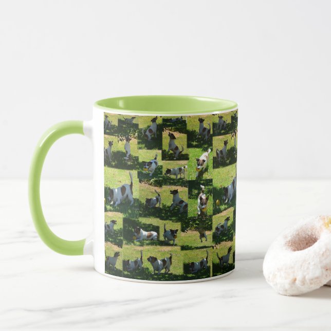 Mug Fox Terrier, Longue Journée Difficile Au Travail,  (Avec donut)