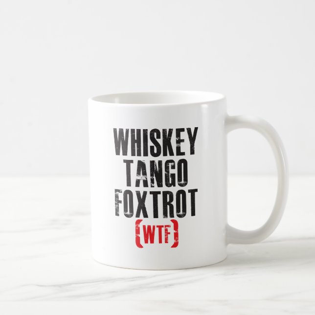 Mug Fox-trot de tango de whiskey - WTF - noir (Droite)