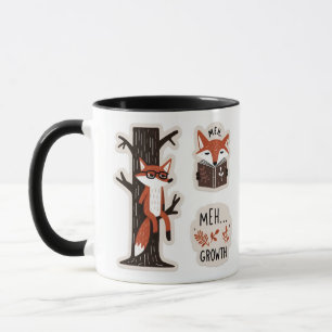 Mug Foxes mignons - "Meh Growth" Autosoins amusants