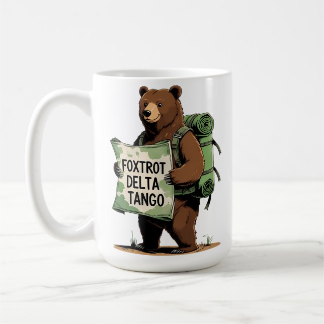 Mug Foxtrots Deltas Tango Résistent Ours Drôle Fdt Nat (Gauche)
