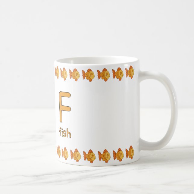 Mug FpourPoisson–ConceptionDeTasseAlphabetAmusant (Droite)