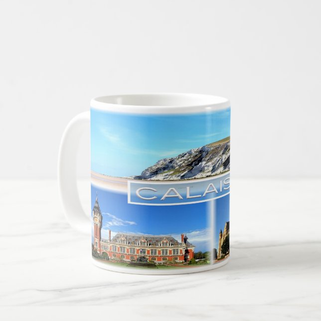 Mug FR Calais - Casquette Blanc Nez - Hôtel de Ville - (Devant gauche)