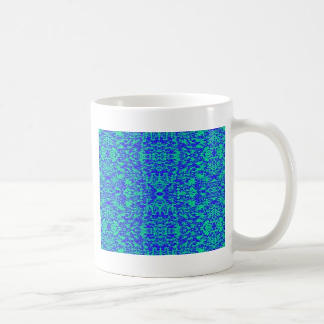 Mug Fractage Abstrait En Bleu Et Vert (Droite)