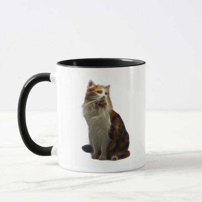 Mug Fractale de chat de calicot (Gauche)