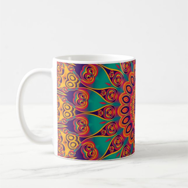 Mug Fractale de kaléidoscope de tatouage (Gauche)
