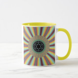 Mug Fractale magenta de rayon de soleil d'Aqua