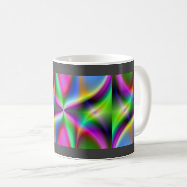 Mug Fractale métallique colorée Lustre  (Devant droit)