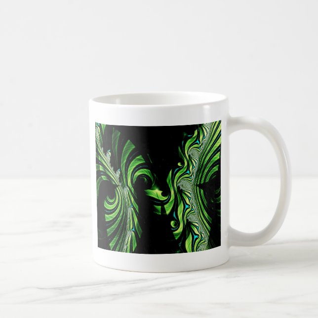 Mug fractale papillon noir et vert (Droite)