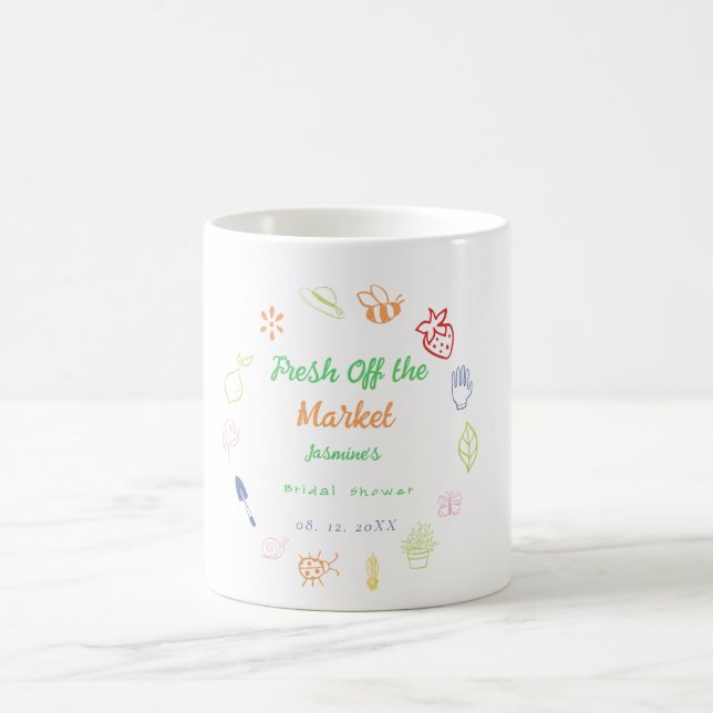 Mug Fraîchement sortie du marché Mariage Shower dessin (Centre)