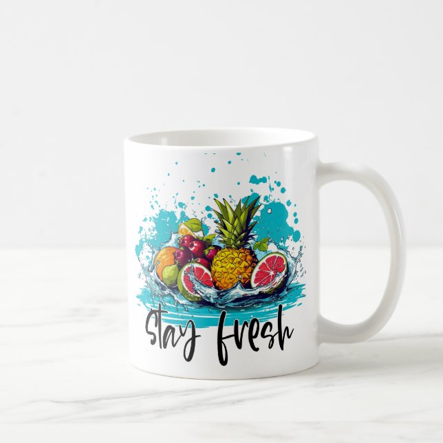 Mug Fraîcheur - Été - Aquarelle Fruits tropicaux (Droite)