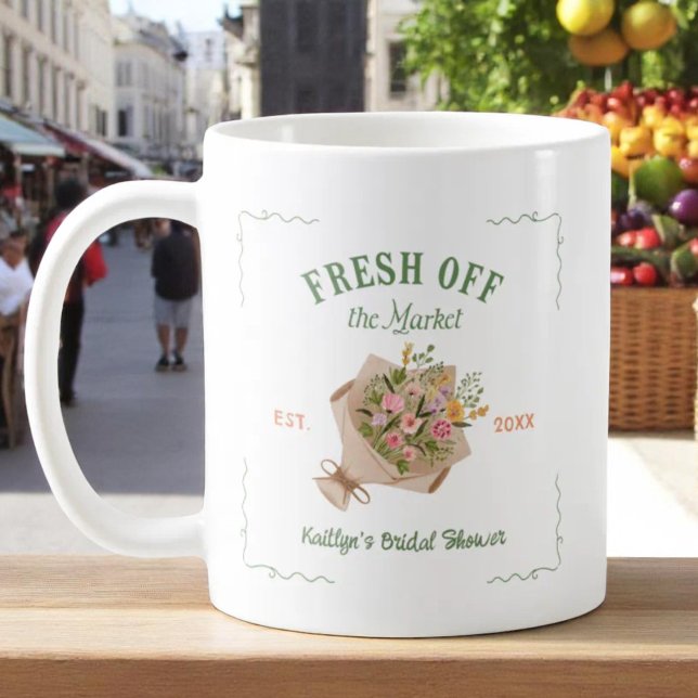 Mug Frais sortis du marché des fermiers Mariage Shower (Créateur téléchargé)