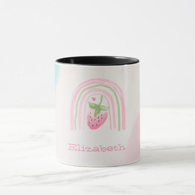 Mug Fraise Arc-en-ciel Aquarelle (Centre)