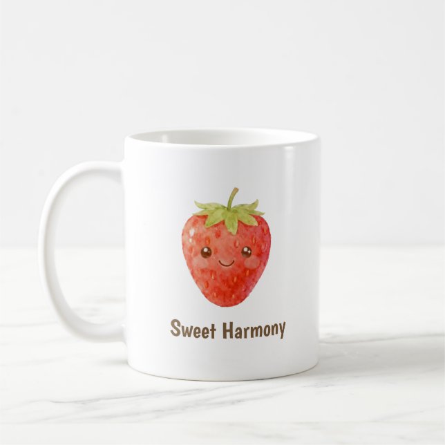 Mug Fraise Harmonie Douce Personnalisée  (Gauche)