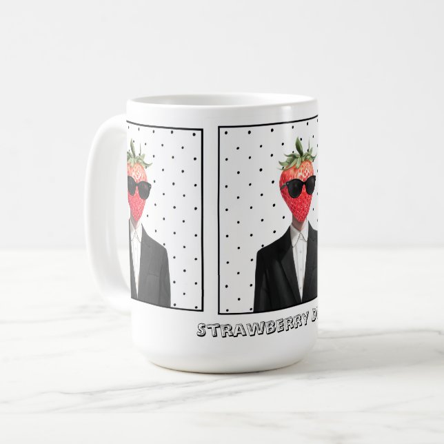 Mug Fraise Mignonne avec Lunettes de Soleil (Devant gauche)