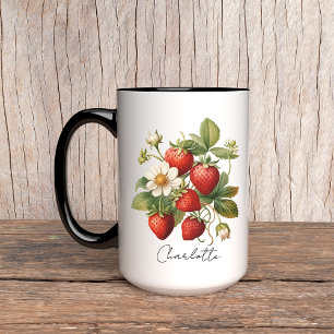 Mug Fraise nom personnalisé tasse, Fête des mères, Ann