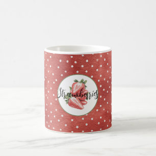 Mug Fraises à points rouges et blancs