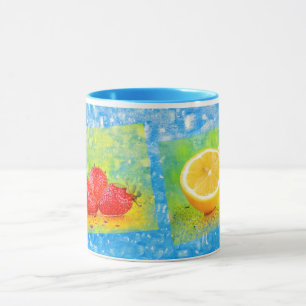 Mug Fraises, citron et goutte d'eau