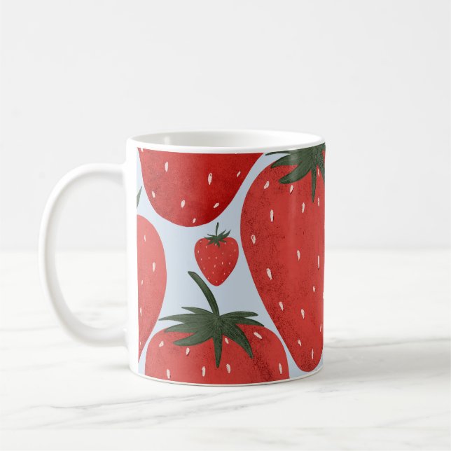 Mug Fraises d'été Motif bleu clair (Gauche)