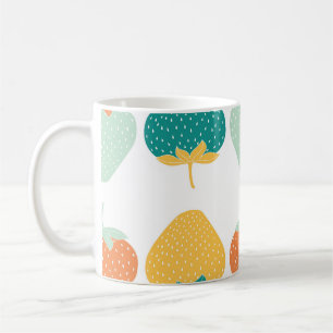 Mug Fraises multicolores : Motif Vintage de fruits.