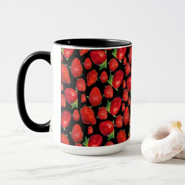 Mug Fraises rouges délicieuses, (Avec donut)