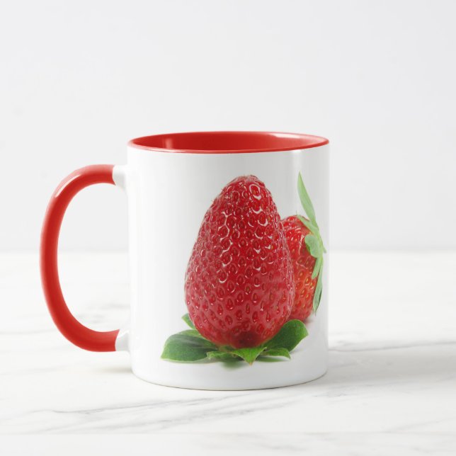 Mug Fraises sur blanc (Gauche)