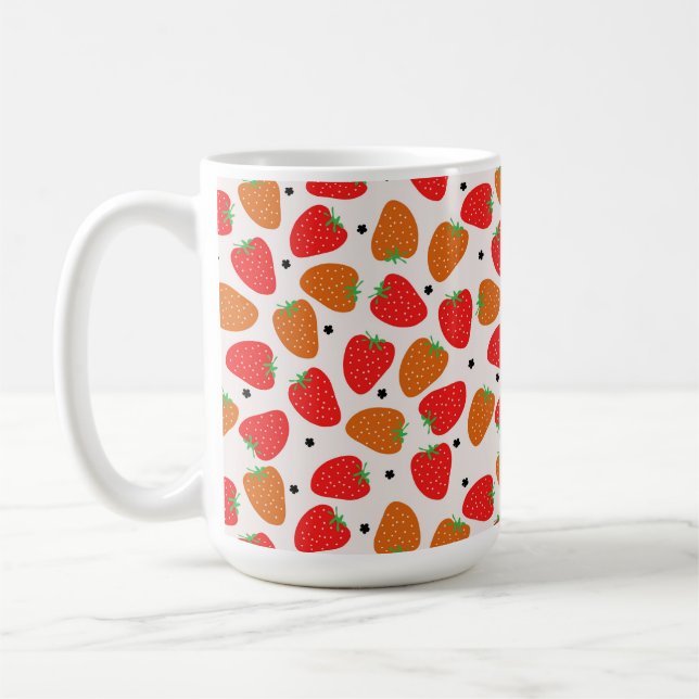 Mug Fraises sur blanc (Gauche)
