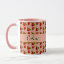 Fraises sur un fond rose en texture de tissu