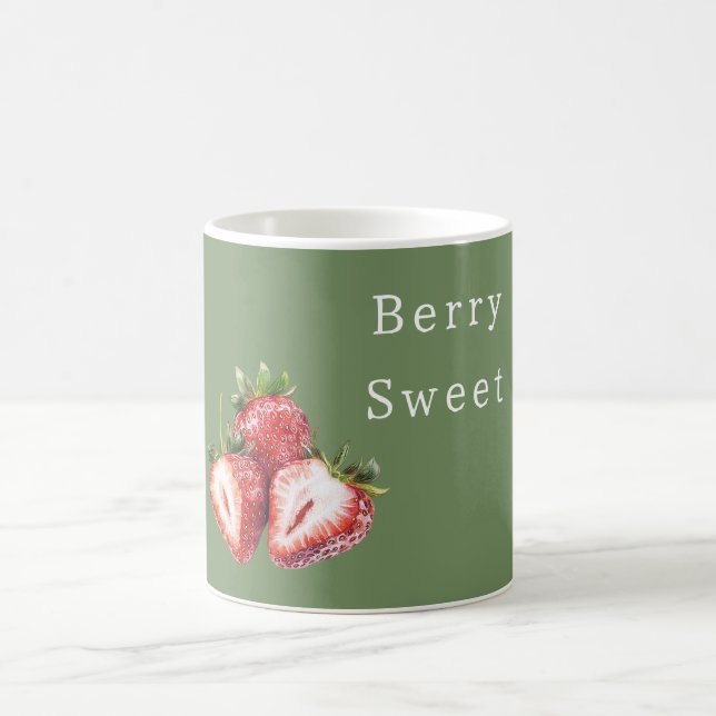Mug Fraises Vert Olive Sucrées aux Fruits (Centre)