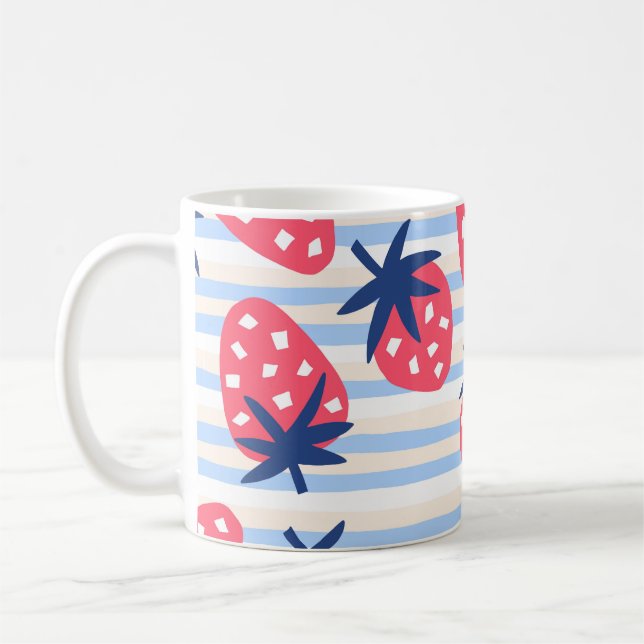 Mug Framboise Art : Motif doux sans couture (Gauche)