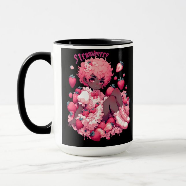 Mug Frameur de fraise : Femboy de peau foncée (Gauche)