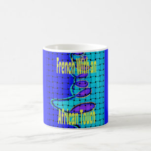 Mug Français Bleu Africain Tissé Abstrait violet forme