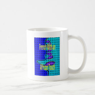 Mug Français Bleu Africain Tissé Abstrait violet forme