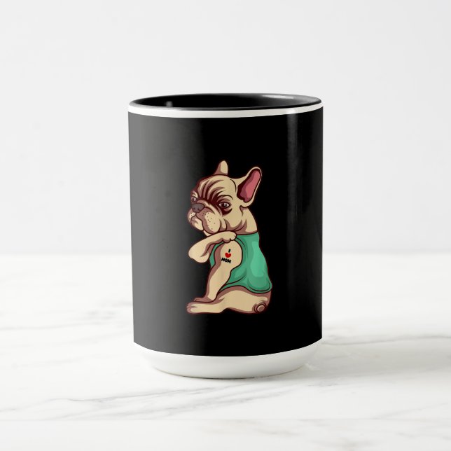 Mug français bulldog i love maman tatouage amant cadea (Centre)