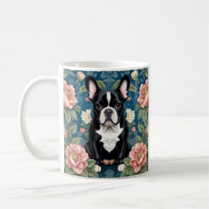 Mug Français Bulldog William Morris Inspiré Floral