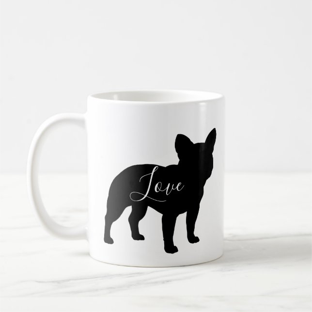 Mug Français Chien Chien Chien Silhouettes Amour Perso (Gauche)