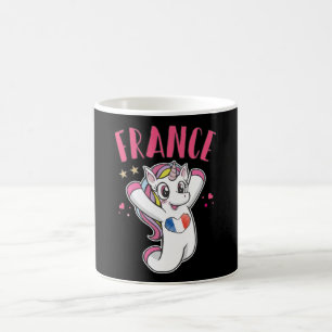 Mug France Fan de football Unicorne avec drapeau du co