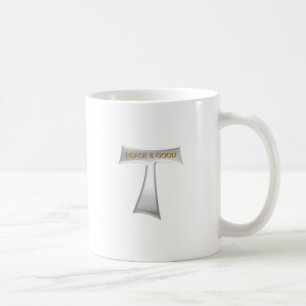 Mug Franciscan Tau Cross Paix et bon argent et or