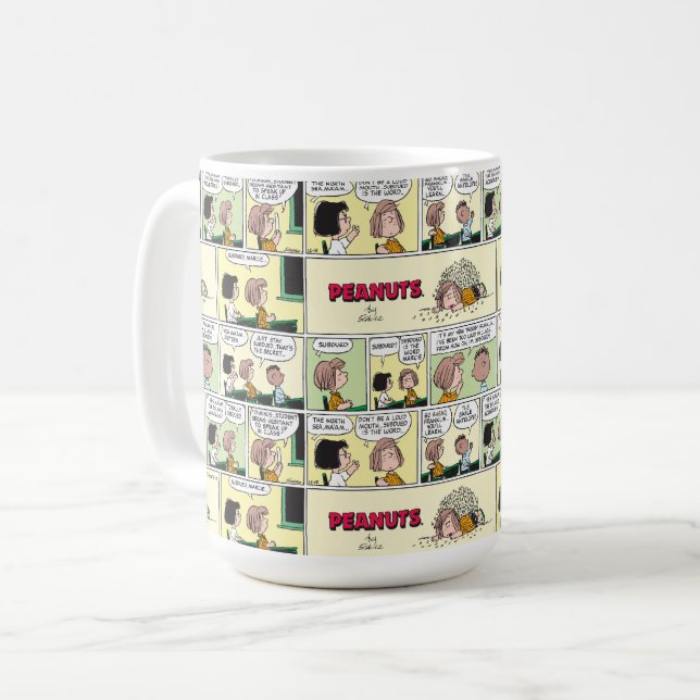 Mug Franklin, Pepperment Patty & Marcie | Classe mathé (Devant gauche)