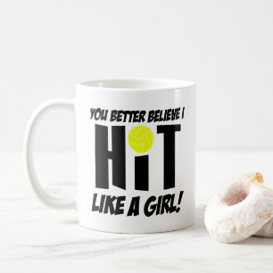 Mug frappé comme une fille volley-ball