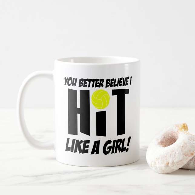 Mug frappe comme une fille volleyball (Avec donut)