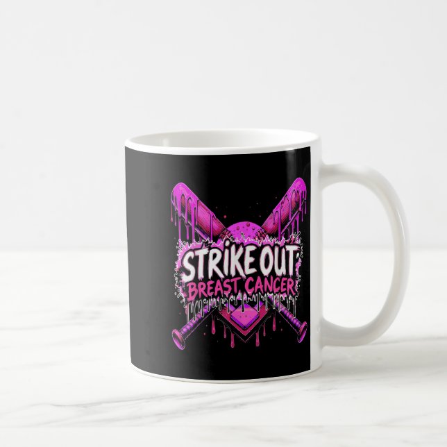Mug Frapper le cancer du sein Baseball Softball Drip H (Droite)